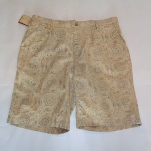 Tre Vero Size 36 Tan Print Cotton New Mens Shorts